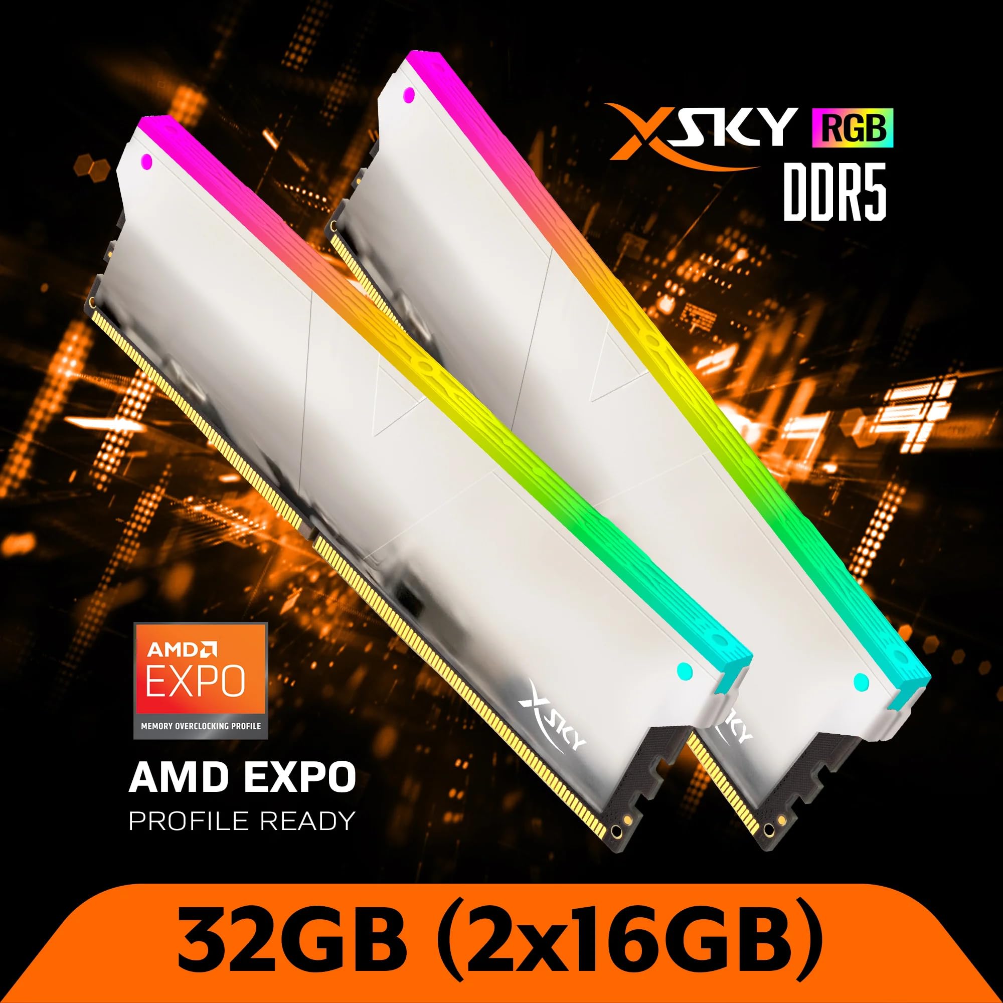 V-Color Manta XSky RGB 32GB (2x16GB) DDR5 6400MT/s CL32 1.4V, AMD